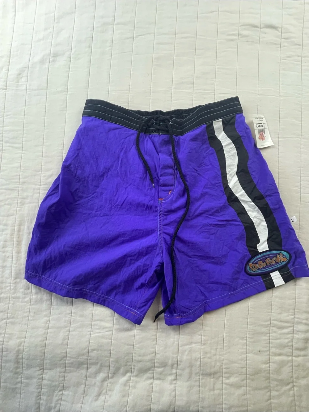 Vintage 90s Ocean Pacific OP Deadstock NWT Purple Swim Trunks Large